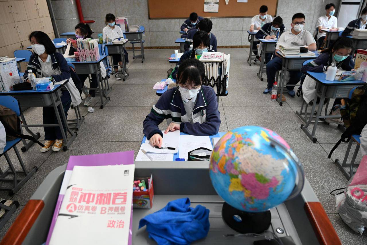 Sala de aula em escola na China