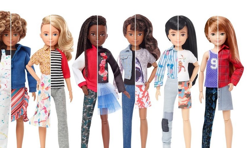 As bonecas 'sem género' têm roupas e perucas para serem customizadas com perfis masculinos ou femininos. (Foto: Mattel)
