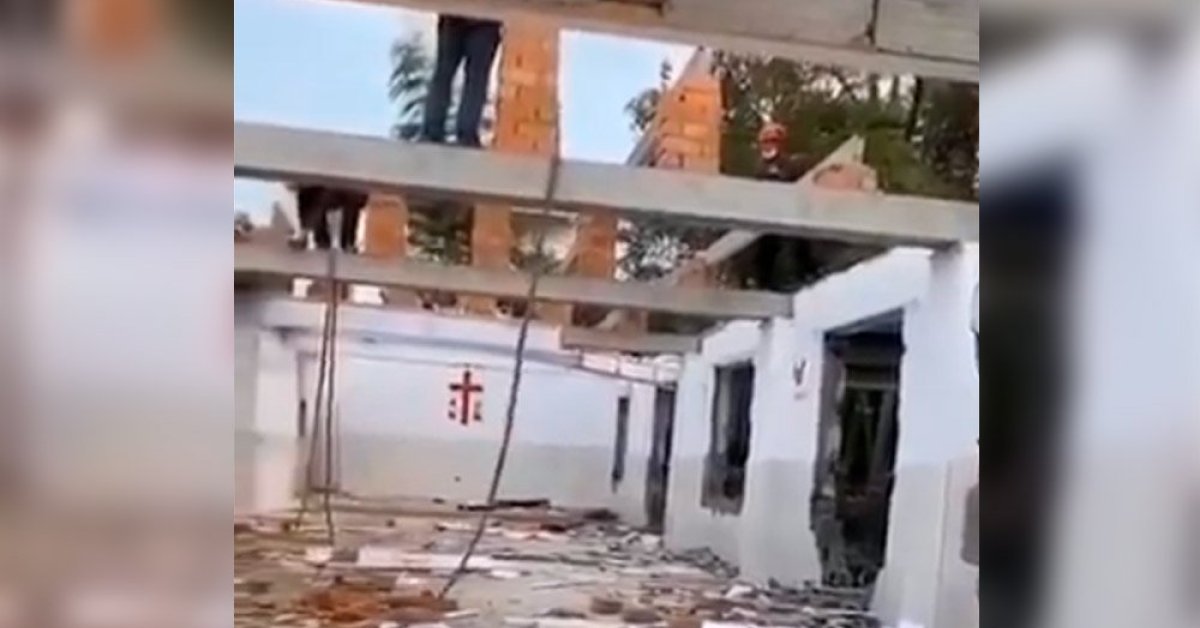 Instalações de uma igreja demolidas
