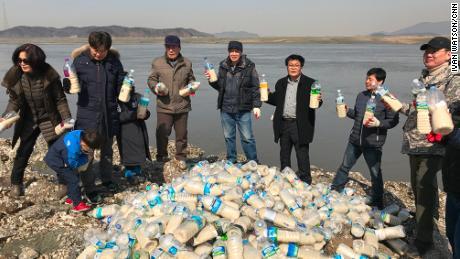 messages in bottles sent across the sea to north korea