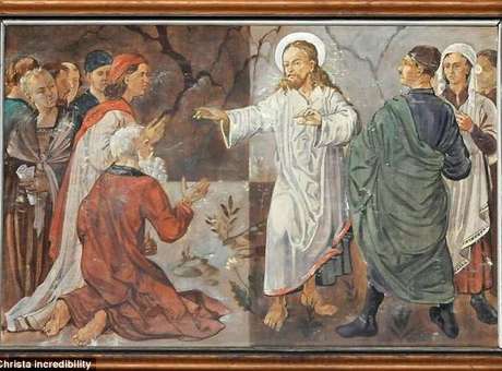 Hitler ao lado de Jesus na pintura