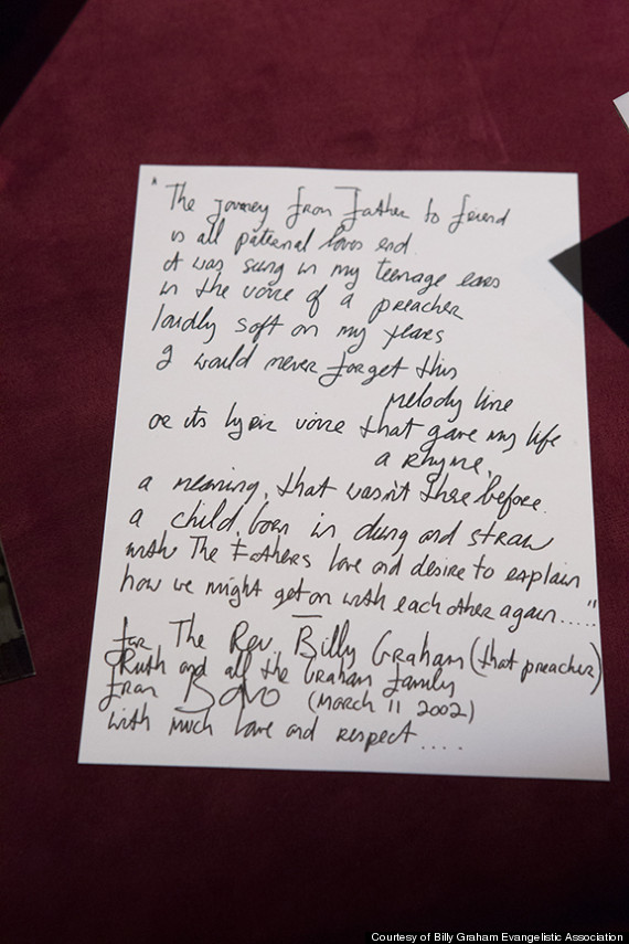 Poema que Bono fez a Billy Graham