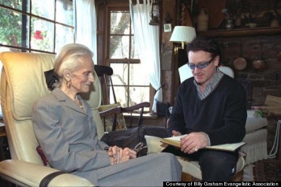 Bono Vox com Ruth Graham, esposa de Billy Graham
