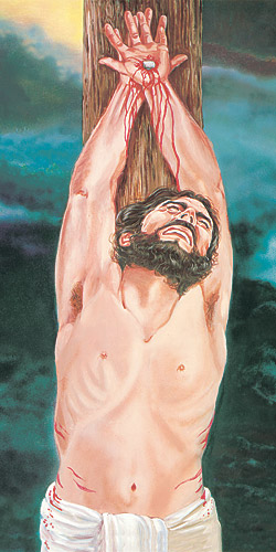 Se Jesus tivesse sido crucificado numa estaca, só teria um cravo espetado nas Suas mãos. Se Jesus tivesse sido crucificado numa estaca, só teria um cravo espetado nas Suas mãos.