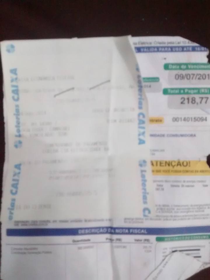 Fatura que vinha no envelope Fatura que vinha no envelope