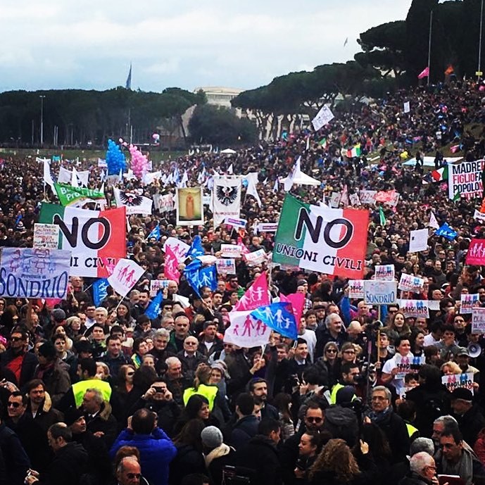 Manifestação italiana pró-família