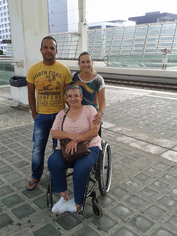 Mena Beleza com o casal hospedeiro, Fernando e Vanda Quental