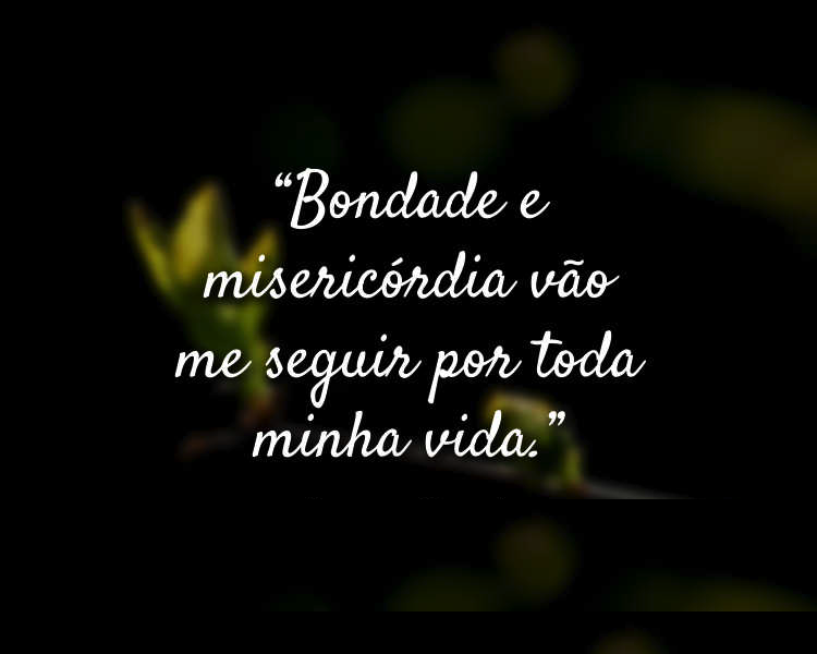 bondade e misericordia vao me