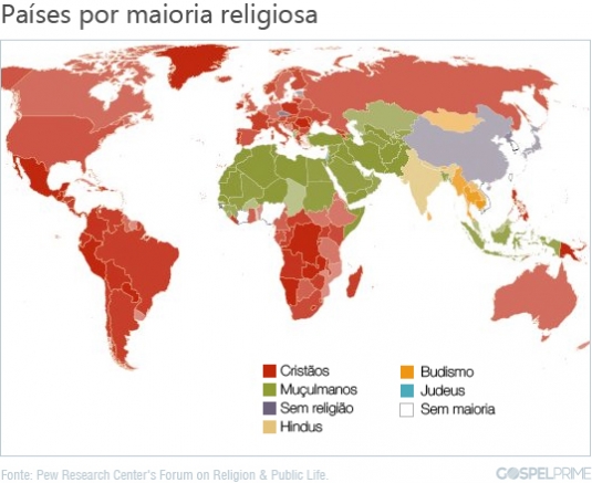 Mapa religioso do mundo