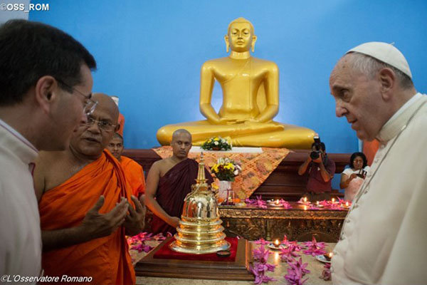visita papa templo budista sri lanka
